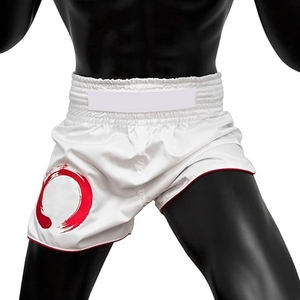 <b>Men</b> Boxing Shorts Satin Lightweight Side Slit Four-Way Stretch Waterproof High Kick Fight <b>Trunks</b> - Product Image 3