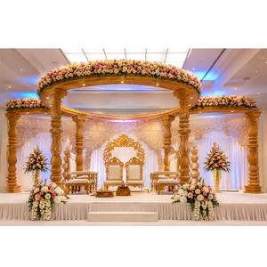 Mandap en bois pour mariage royal, mandap pour cérémonie de mariage hindou au Royaume-Uni et portail d'accueil, décoration de mandap pour grand mariage aux États-Unis - Product Image 1