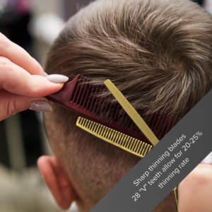 Tijeras de Peluquería de Lujo de Acero Inoxidable Chapadas en Oro de 24K de Calidad Premium, Afiladas, de Grado Profesional, con Mango Largo de 6.5 Pulgadas - Product Image 6