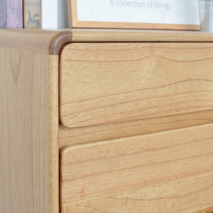 Commode en teck massif de qualité supérieure, style mid-century modern, meuble de chambre à coucher, 3 tiroirs, armoire de rangement en bois - Product Image 4