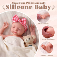 Poupée Bébé Reborn en Silicone Babeside, 12 Pouces, Corps Entier en Silicone Platine, Fille, avec Barboteuse Rose en Dentelle