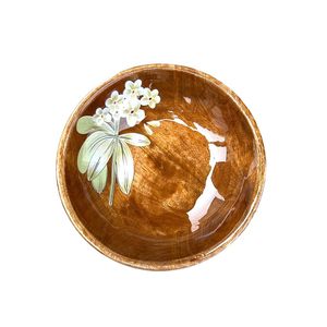 Tazón Profundo de Madera Esmaltada Ecológico |   Tazón de Ensalada de Madera Estampada de Lujo al por Mayor, Vajilla Sostenible, Tazón para Servir Frutas - Product Image 1