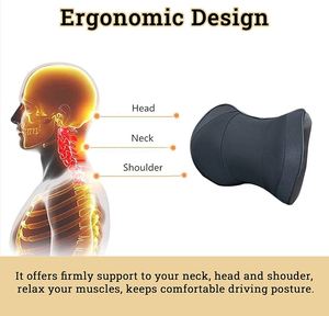 Premium Memory Foam Car <b>Pillow</b> for <b>Neck</b>-Shoulder <b>Support</b> Adjustable <b>Travel</b> Cushion for Car Seat Comfortable Headrest for Driving - Product Image 5