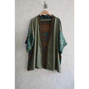 Robe Kimono Courte en Soie Indienne Faite à la Main pour Femme, Grande Taille, Respirante, Décontractée, Longueur Genou, Imprimée, Vêtement de Nuit Sexy pour Mariée - Product Image 2