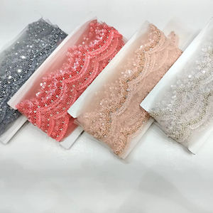 Tissu en dentelle de luxe écologique avec broderie française et motif géométrique pour usage quotidien – Élégant - Product Image 1