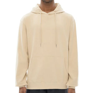 Pull à capuche OEM pour homme, 100 % coton molletonné, coupe ample, manches longues, couleur unie, avec poche, anti-boulochage, respirant, collection automne - Product Image 4