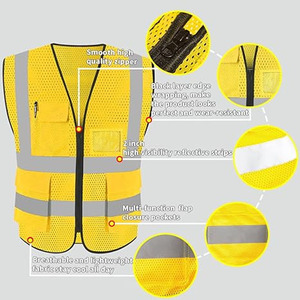 Chaleco de seguridad reflectante de poliéster unisex de manga larga con logotipo personalizado al mejor precio, buena calidad para hombre, subido por Dress Sports - Product Image 5