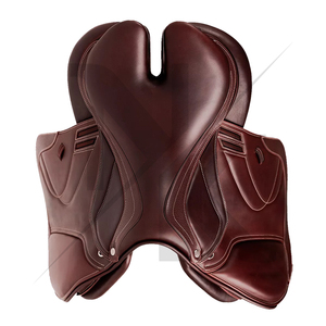 Silla de salto de máximo rendimiento, de cuero genuino premium, estilo inglés de contacto estrecho, con amortiguación, productos de carreras de caballos ingleses de la India. - Product Image 5