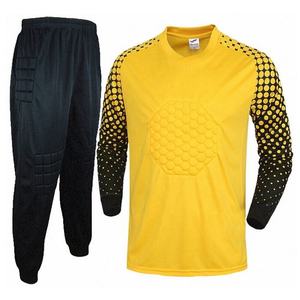 Custom Soccer Goalkeeper Kit Long Sleeve V-<b>neck</b> Moisture-Wicking Jersey Set <b>Padded</b> Polyester Elastic Waist Football Uniform - Product Image 4