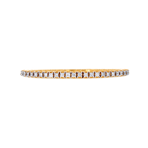 Elegant 18K Gold Diamond Tennis <b>Bangle</b> <b>Bracelet</b> with Continuous Round Diamond Row and Sleek Flexible Design - Product Image 2