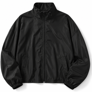 Custom <b>Womens</b> <b>Lightweight</b> Oversized Windbreaker <b>Jacket</b> Stand Collar Full Zip Casual Fashion Private Label Wholesale Manufacturer - Product Image 6