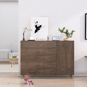 Meuble à chaussures en bois de Sheesham avec porte, étagère de rangement en bois, organisateur de chaussures, armoire anti-poussière pour entrée, meuble de rangement pour salon - Product Image 3