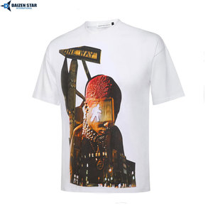 เสื้อยืดแขนสั้นผู้ชายสั่งทำพิเศษ ผ้าคอตตอน/โพลีเอสเตอร์ผสม 100% เป็นมิตรกับสิ่งแวดล้อม แห้งเร็ว ทรงหลวม พิมพ์ลายซิลค์สกรีน รับผลิตแบบ OEM - Product Image 4