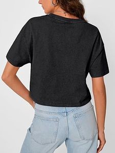 Nouvelle Arrivée OEM – T-shirts Courts Vintage Effet Délavé pour Femmes, Idéaux pour le Sport, le Yoga et l'Entraînement, Coupe Oversize à Manches Courtes - Product Image 3