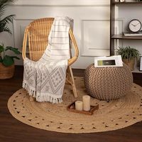 Pouf en macramé 100% coton fait main, petit et grand, décoration de luxe pour la maison, le salon, pour Noël, les rassemblements en plein air