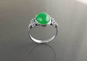แหวนหยกเขียวธรรมชาติแท้ เงินสเตอร์ลิง รูปไข่ ประดับอัญมณี สไตล์วินเทจ เครื่องประดับที่สวมใส่สบาย - Product Image 2