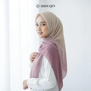 ผ้าคลุมศีรษะฮิญาบแบบไล่สีสองโทน Shouqin Aurora Square ผ้าวอยล์ตัดด้วยเลเซอร์ สำหรับผู้หญิงมุสลิม ขายส่ง - Product Image 3