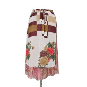 กระโปรงผ้าไหมรีไซเคิลวินเทจของผู้หญิงเที่ยงคืนมิราจเซเรเนดเดรสแบบผูกสองชั้นสไตล์อินเดียสำหรับฤดูร้อน - Product Image 2