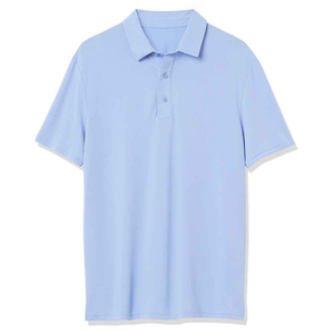 Low MOQ Custom Men's <b>Light</b> <b>Blue</b> Short Sleeve for <b>Shirt</b> 100% Cotton Canvas Knitted Casual Solid Color Breathable Anti-Wrinkle - Product Image 4