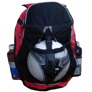 Blue Nylon Sports <b>Backpack</b> With Mesh Ball Compartment And Side Water Bottle Holders <b>Drawstring</b> <b>Backpack</b> Sports Bags Gym Bag With - Product Image 2