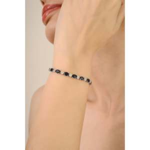 14K Victorian Style 10.05 CT Sapphire Floral Diamond Fine Bangle - Product Image 3