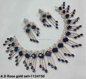 Ensemble de bijoux de mariée en diamant américain classique Collier et boucles d'oreilles en deux pièces pour mariage Style classique à la mode - Product Image 6