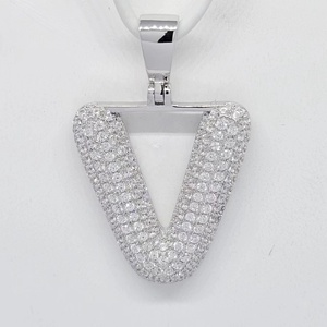 Collier pendentif lettre en argent sterling 925, élégant, avec zircone et plaqué rhodium, achat de bijoux en ligne - Product Image 6