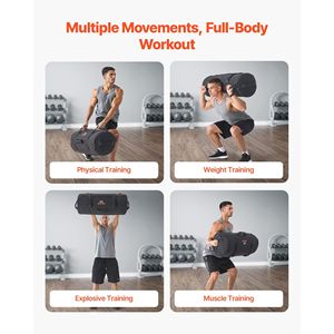 Heavy Duty Workout Sandbag 50-125 Lbs Adjustable Power Bag with Handles Slam Fitness Strength <b>Training</b> <b>Weight</b> Bag - Product Image 4