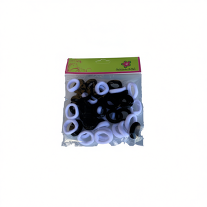 Bandas Elásticas de Goma GOMA Blancas y Negras para el Cuidado y Peinado del Cabello de Bebés - Product Image 1