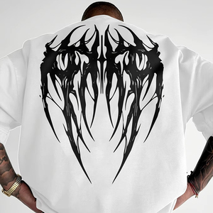 Camiseta de Hombre al por Mayor, 100% Algodón Grueso, Cuello Redondo, Logotipo Frontal, Sólida, Transpirable, Antiarrugas, de Secado Rápido, Estilo Hip Hop Casual - Product Image 2