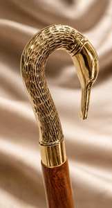 Bastón de Madera Dura con Mango de Cisne Hecho a Mano, Cromado Pulido, Elegante Bastón de Caballero con Cabeza de Cisne Metálica, Estilo Vintage - Product Image 3