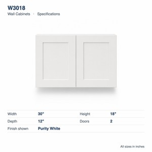 Modern Kitchen <b>Cabinets</b> 30 x 18 Inch <b>Wall</b> <b>Mounted</b> Kitchen <b>Cabinet</b> White Shaker Plywood Box Ready to Ship W3018 from US Warehouse - Product Image 6