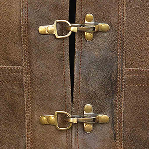 Veste de motard classique en cuir marron pour homme, en cuir de vachette robuste, sans manches, pour la conduite et les soirées en club - Product Image 5