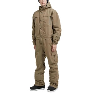 Veste de ski pour homme, jaune, imperméable, coupe-vent, respirante, à capuche, avec blocs de couleur, technologie Polartec, isolation en laine, fermeture éclair, 180g - Product Image 1