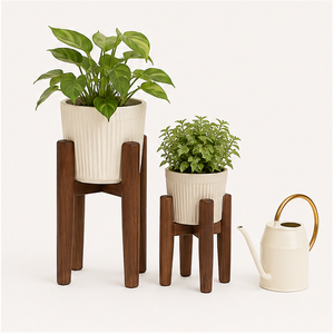 Eco-Friendly Modern Wooden Plant Stand Minimalist Indoor Flower <b>Pot</b> <b>Holder</b> for Living Room and Office Decor Solid Wood Sturdy - Product Image 4