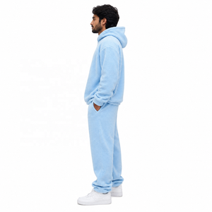 Unisex Plush Sherpa <b>Fleece</b> Hoodies & Jogger Set Winter Warm <b>Thick</b> Pile Sportswear Soft Cozy Streetwear Two-Piece Tracksuit OEM - Product Image 4