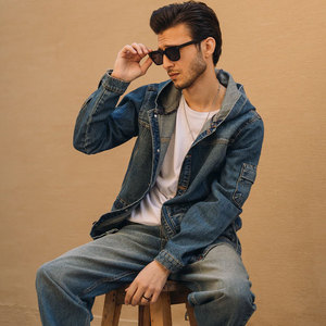 Sun Faded Vintage Denim Jacket Loose Fit <b>Jean</b> Jacket Puff Print Streetwear Denim Jacket Heavy Fabric <b>Jean</b> Coat - Product Image 6