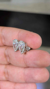 Pear Cut Diamond Stud <b>Earrings</b> Claw Setting Classic Unisex Screw Back Elegant Jewelry Gifts Women <b>Men</b> Daily Party Luxury Fashion - Product Image 5