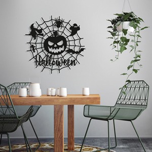 Décoration murale en métal en forme de toile d'araignée, décoration d'Halloween, décoration suspendue effrayante pour la porte de la maison, décoration de fête et design sur le thème festif effrayant - Product Image 4