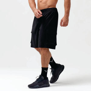 Cargo Shorts With Contrast Printed Inner Legging 65% Polyester 33% Rayon 2% Elastane Black Code 2-In-1 Knee Length - Product Image 1