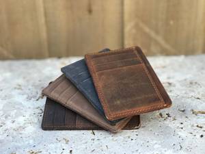 Genuine Leather Custom Logo <b>Card</b> Holder Wholesale Minimalist RFID Credit <b>Card</b> Pocket <b>Case</b> Mini Wallet LCH-0193 - Product Image 5
