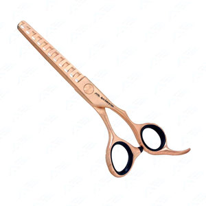 Tijeras de Entresacar Profesionales Sharp Salon con Acabado Oro Rosa, Instrumento de Belleza con Agarre Cómodo y 11 Dientes - Product Image 1