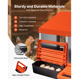 Nido per Galline a 8 Scomparti, 30-45 Pollici, in Metallo Inclinato Resistente alla Corrosione, per Animali da Allevamento, Gabbie per Polli - Product Image 3