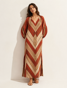 <b>Boho</b> V Neck Lantern Sleeve Maxi <b>Dress</b> <b>Women</b> Summer Loose A Line Geometric Print Casual Long <b>Dress</b> - Product Image 1
