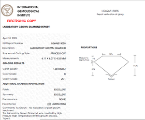Diamant véritable taille princesse 5,00 carats, diamant de laboratoire cultivé, couleur D, clarté VS1 VS2, certificat IGI, fournisseur en gros d'Inde - Product Image 6