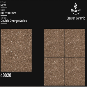 Carreaux de sol en céramique CLAYTON, finition mate, 600x600mm, 8,5mm d'épaisseur, antidérapants, résistants aux acides, en provenance du Gujarat - Product Image 2