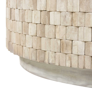 ความสง่างามตามธรรมชาติ ของตกแต่งบ้านที่น่าดึงดูด โต๊ะกาแฟไม้มะม่วงลายใหม่ ตกแต่งสไตล์วินเทจสีขาวล้าง สำหรับห้องนั่งเล่น - Product Image 5