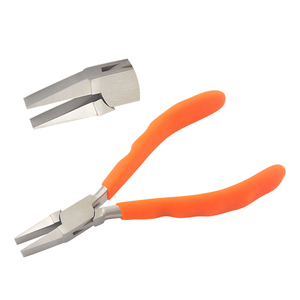 Pince à nez plat de 145mm mâchoires lisses poignée de doigt à ressort OEM poignées moussantes personnalisables pour la fabrication de bijoux bricolage sertissage pêche - Product Image 1