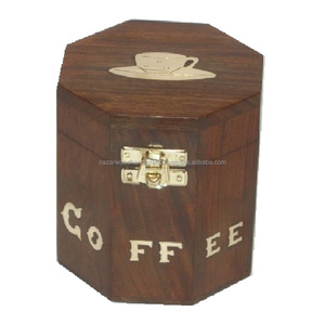 Caja de té de madera tradicional con diseño hecho a mano, con incrustaciones de latón, artículo de madera y tamaño personalizado - Product Image 3