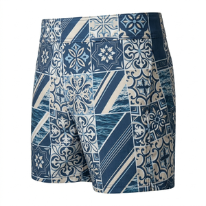 กางเกงชายแบบกลับด้านได้ ยืดได้ 4 ทิศทาง แห้งเร็ว พิมพ์ลายแบบซับลิเมชั่น ซิปหน้า 100% โพลีเอสเตอร์ ความยาวระดับเข่า เหมาะสำหรับชายหาด ยิม และเล่นกระดานโต้คลื่น - Product Image 3